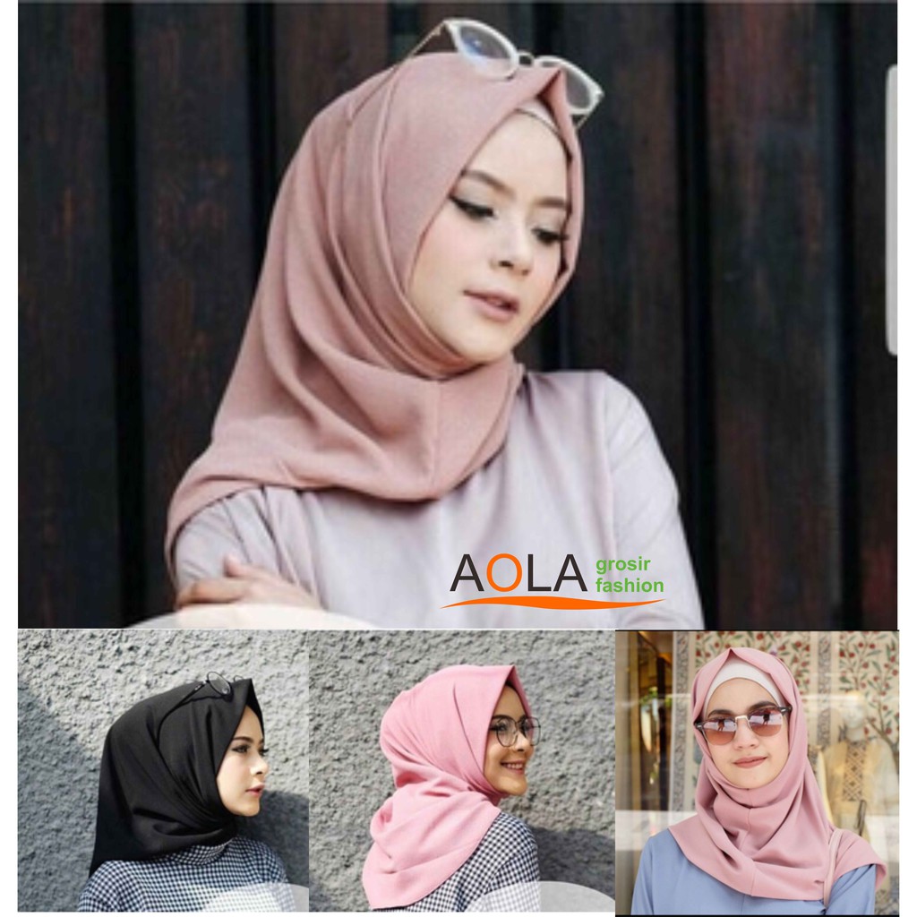 ORIGINAL NIBRAS HIJAB Onyx Instan Syria L JILBAB SEGI EMPAT CREPE