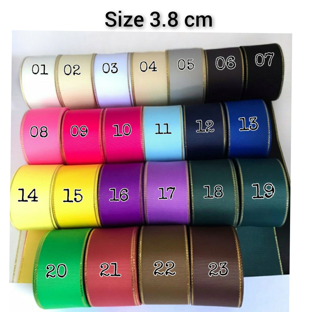 1 YARD - PITA GROSGRAIN LIST EMAS | 5 MACAM SIZE