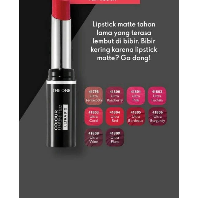 the one colour unlimited ultra fix lipstik