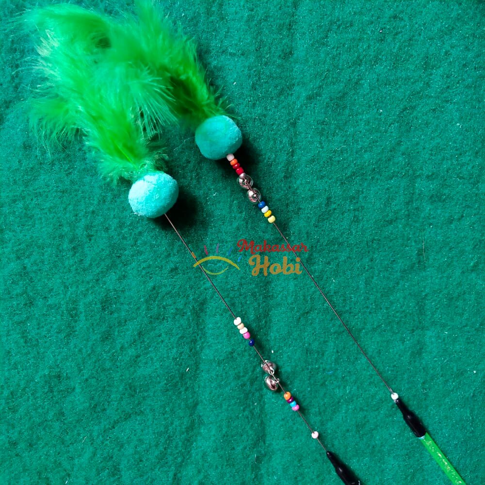 Stik 001 Tongkat Stick Bulu Mainan Hewan Kucing Anjing Cat Toy Uk 66cm