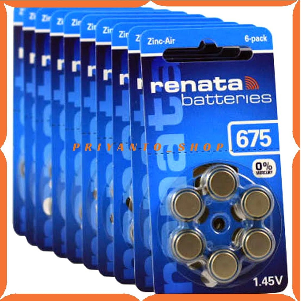 ORIGINAL RENATA BATTERY 675 (PR44) BATREI ALAT BANTU DENGAR AG 13 AG13