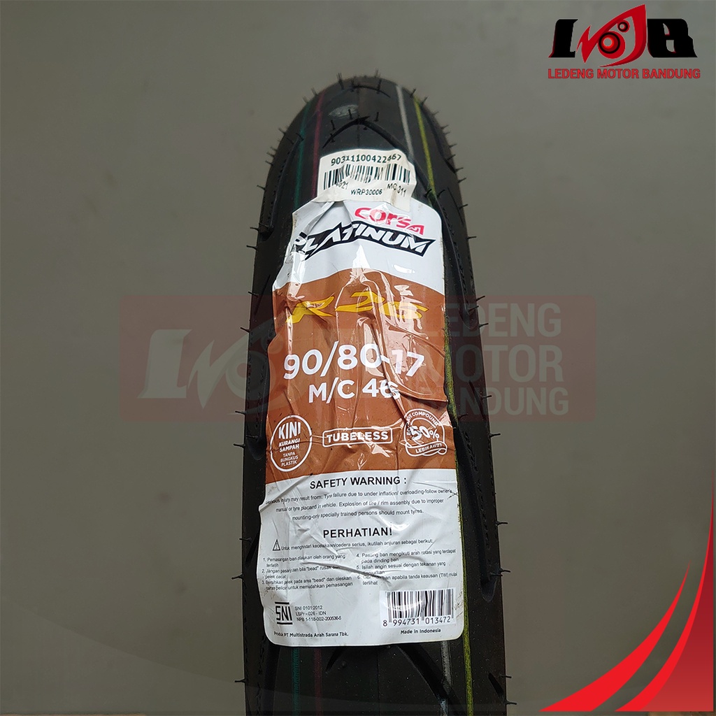 CORSA 90/80-17 R26 Platinum Ban Tubeless Soft Compound GSX 150R CBR 150 CBU Ninja 150R 2T Racing