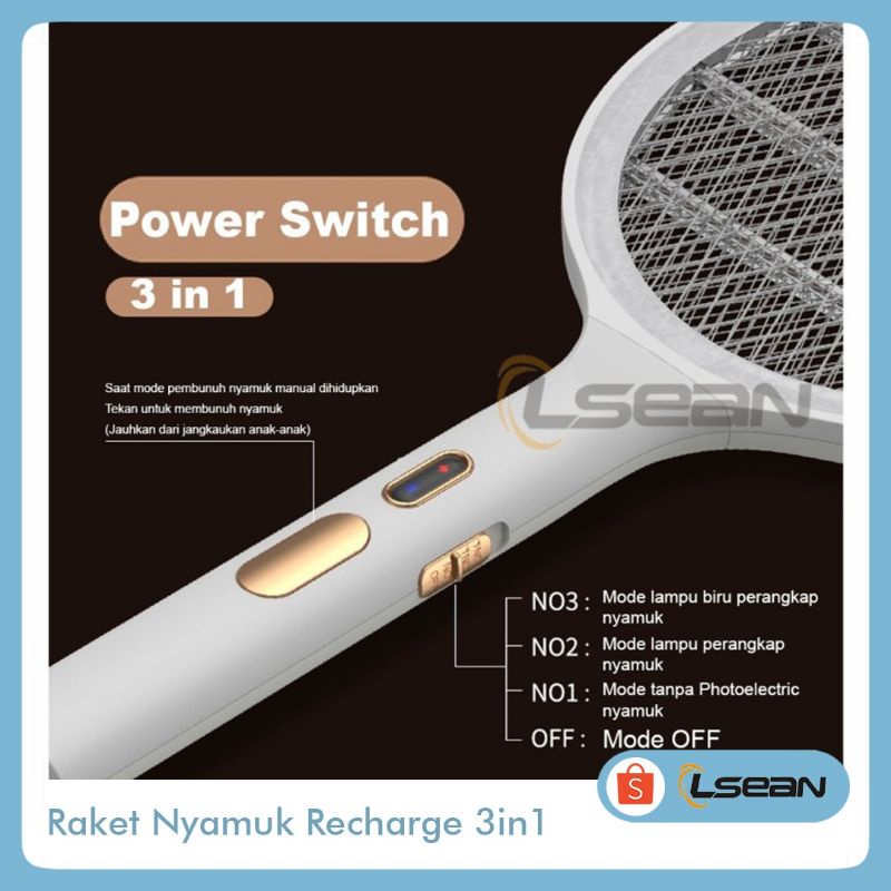 Raket nyamuk recharge 2 in 1 | efectif insect killer