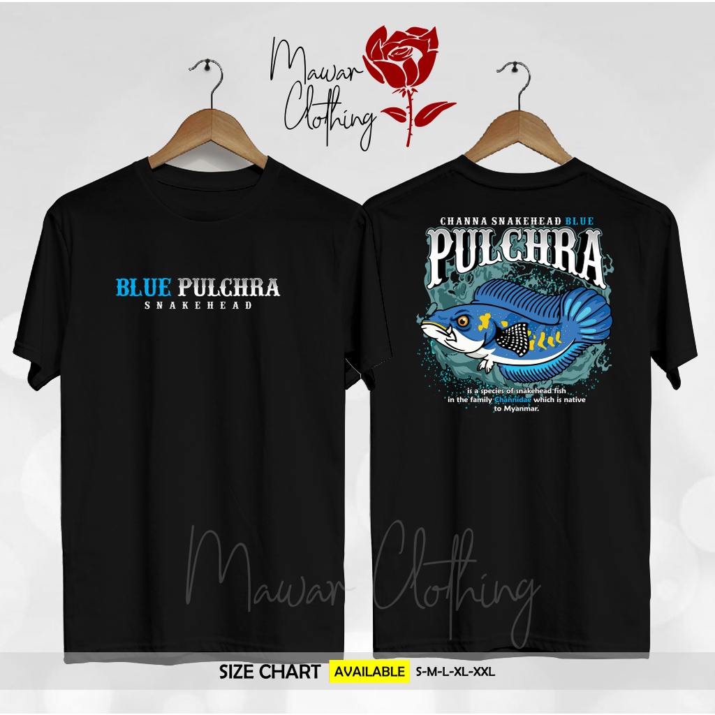 Kaos / Baju SNAKEHEAD FISH THE PREDATOR KAOS IKAN Channa Pulchra Predator Fish Baju Pecinta Ikan Hia