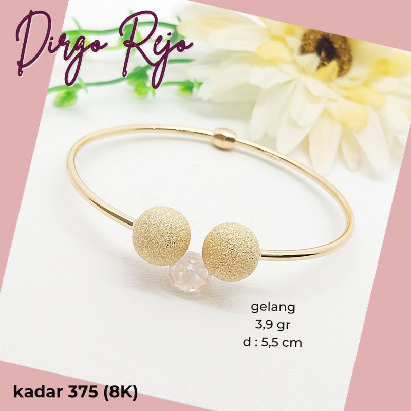 Gelang Dior 2 Bola Pasiran (kadar 375 / 8K)