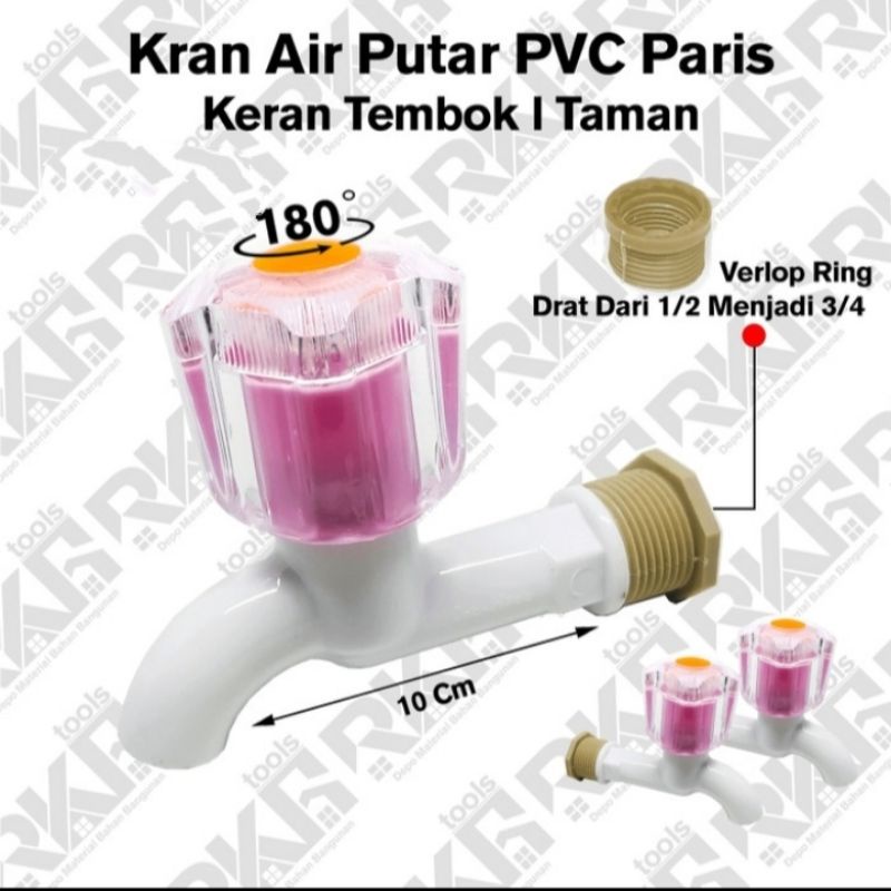 kran air tembok putar pvc bukan onda