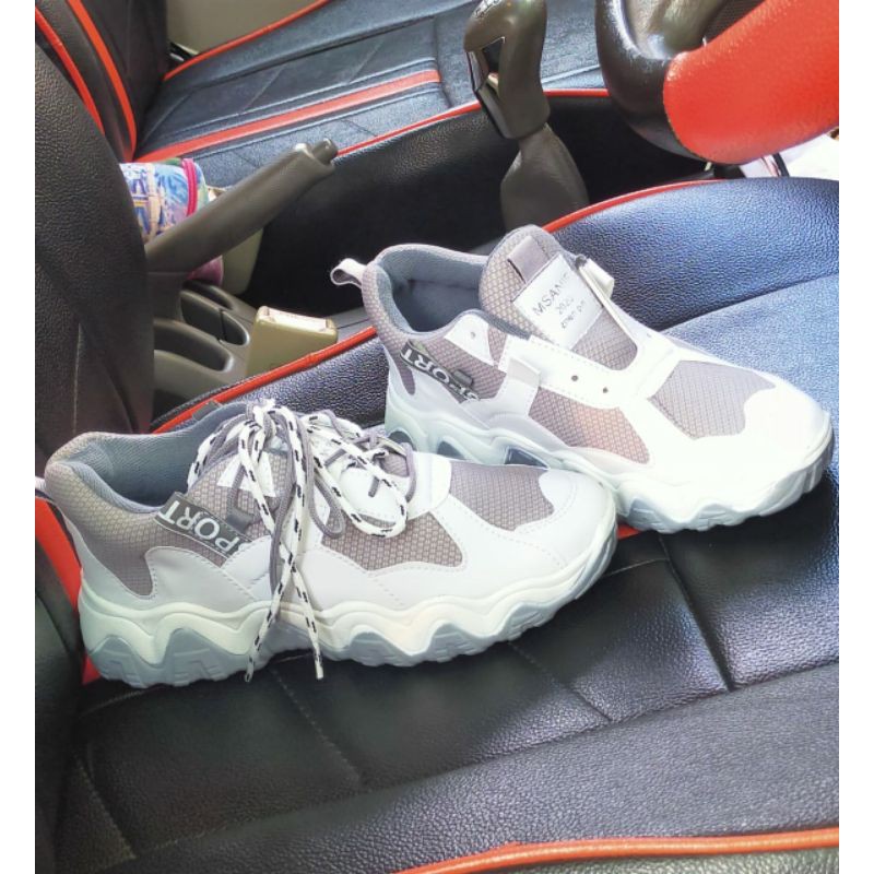PROMO 1.1 BIGSALE Sneaker wanita sport BONUS MASKER KF94 - sneaker wanita abu - Sneaker wanita korea - sepatu sneaker kekinian Hpd495-Hpd495 abu