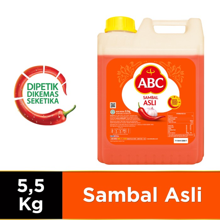 

Jual Abc Sambal Asli 5.5 Kg