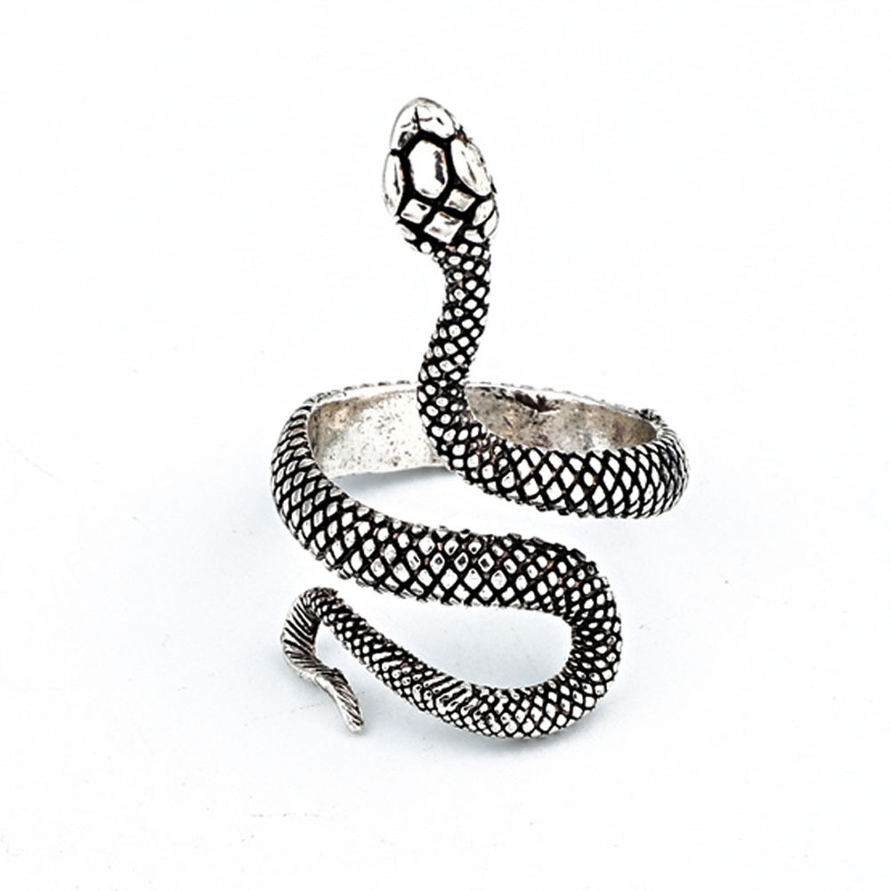 Retro Punk Snake Ring for Men Women Exaggerated  Opening Adjustable Rings