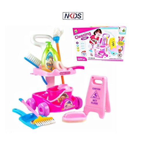 Mainan Anak Perempuan CLEANING CAR TROLEY DUS Premium