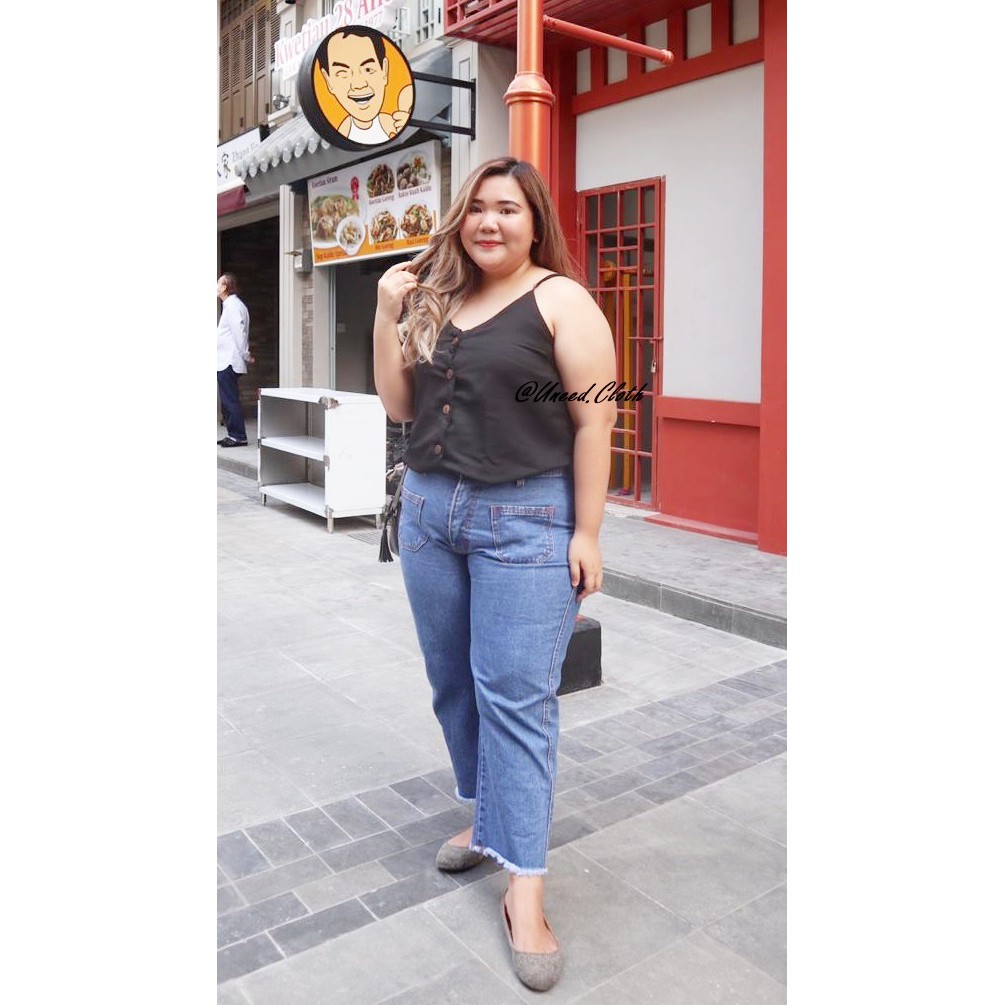 Uneed Cloth / TANKTOP WANITA POLOS / TENGTOP / TANKTOP JUMBO / TANGTOP / TANK TOP KANCING / LYLA XXL-6