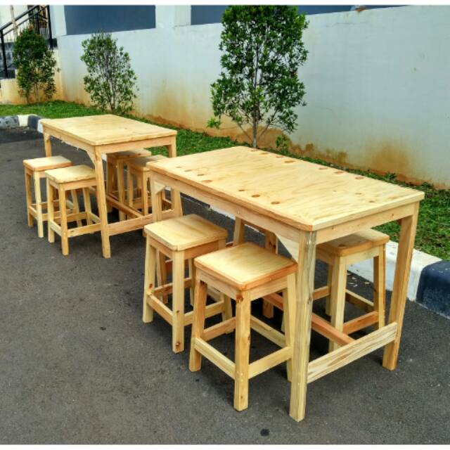  Meja  Cafe  Set Jati Belanda Shopee Indonesia