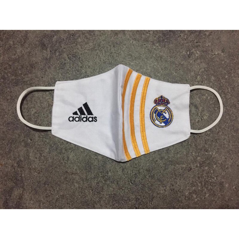 Masker Bordir Bola Real Madrid Kain Katun 3 Ply