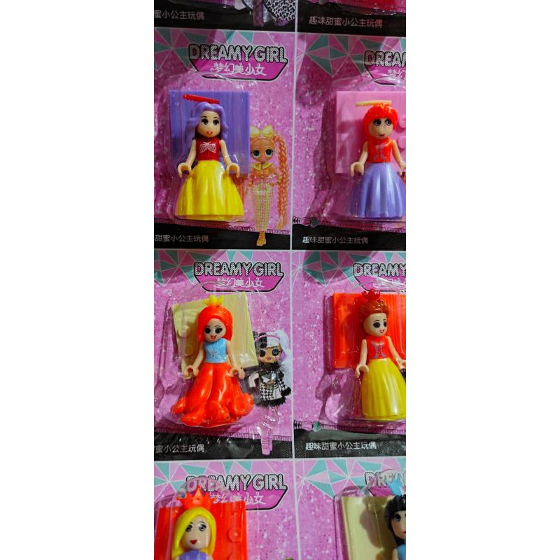 lego dreamy girl boneka mini barbie princess imut lengkap dengan tatakan