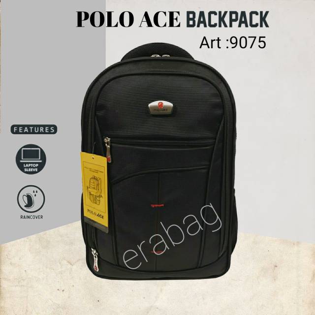 Polo Ace Ransel Laptop Kerja Kuliah 9075 Hitam