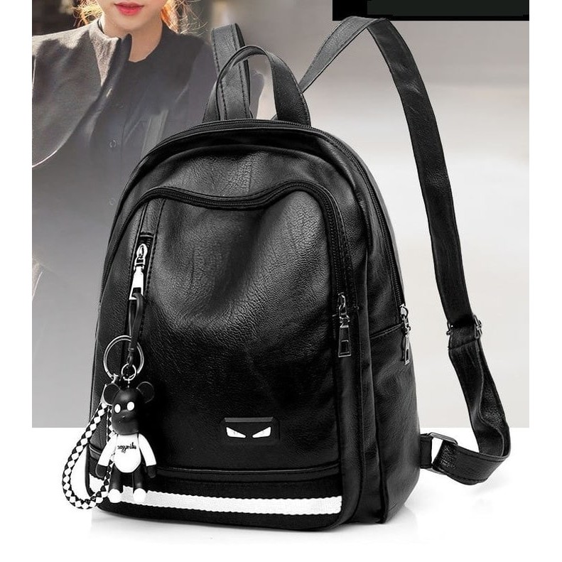 Tas Ransel Fendi hitam Wanita - Backpack tas punggung cewek import TP7
