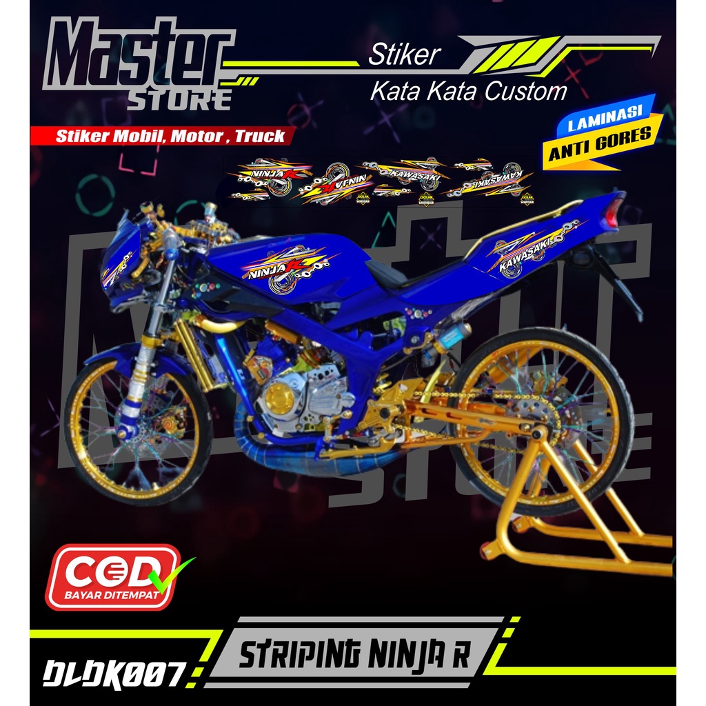 Stiker Variasi Ninja R / Ninja R / Striping Racing Keren Ninja R Simple Dldk007