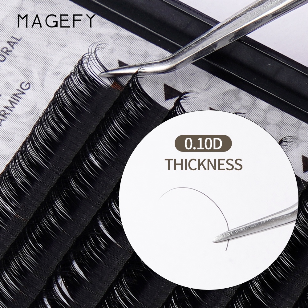 MAGEFY 0.10 D Curl Ketebalan Tanam Bulumata Palsu D Curl Grafting 10mm-12mm Mink Eyelash Extension