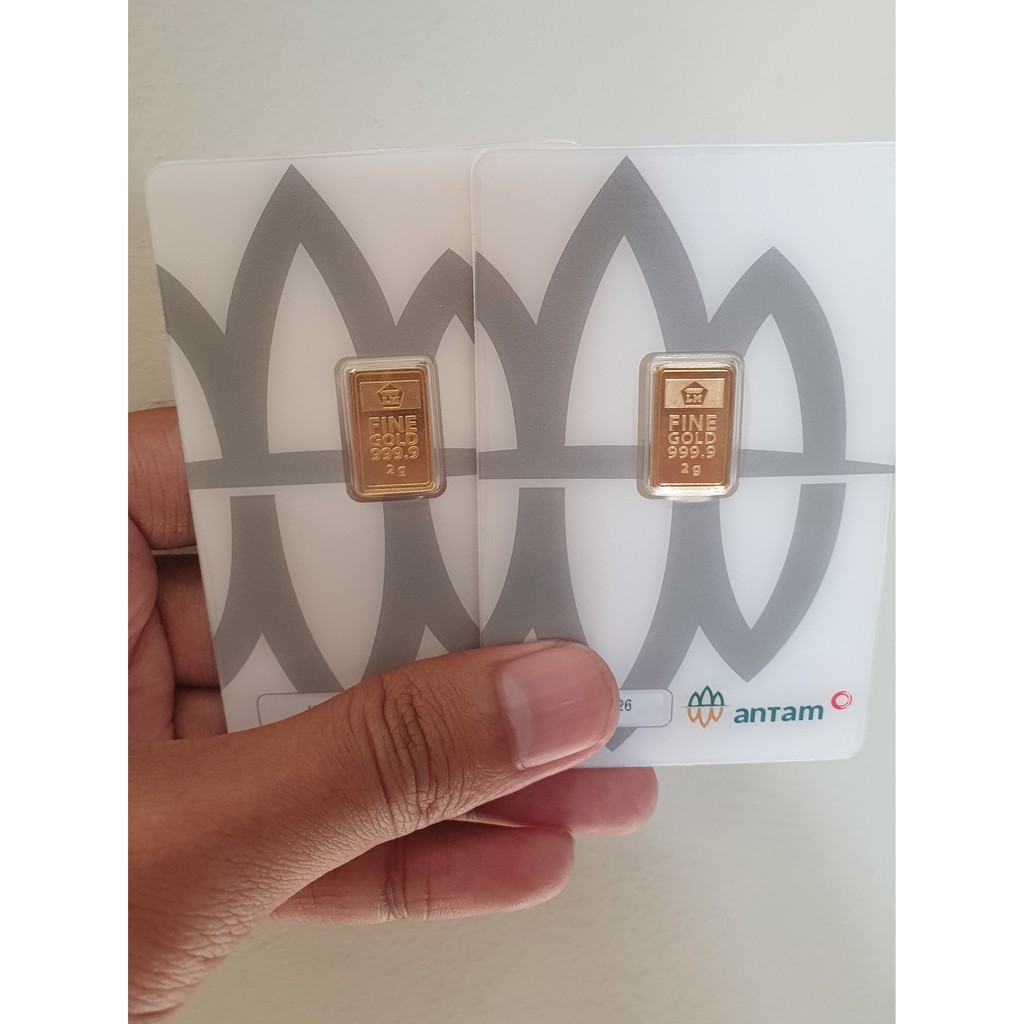 Jual LOGAM MULIA EMAS ANTAM 2 GR (GRAM) ASLI PRESS (CETAKAN TAHUN 2021