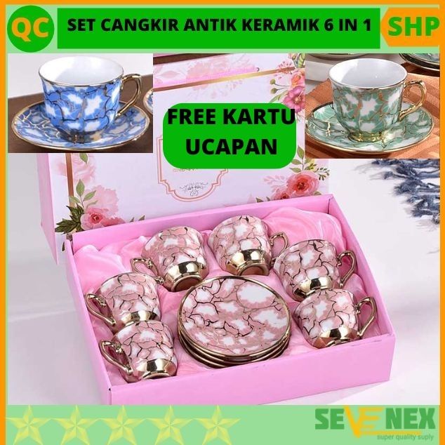 Jual Cangkir Kopi Keramik Set 6 In 1 European Style Set Cangkir Hias Teh Mewah Shopee Indonesia 6817