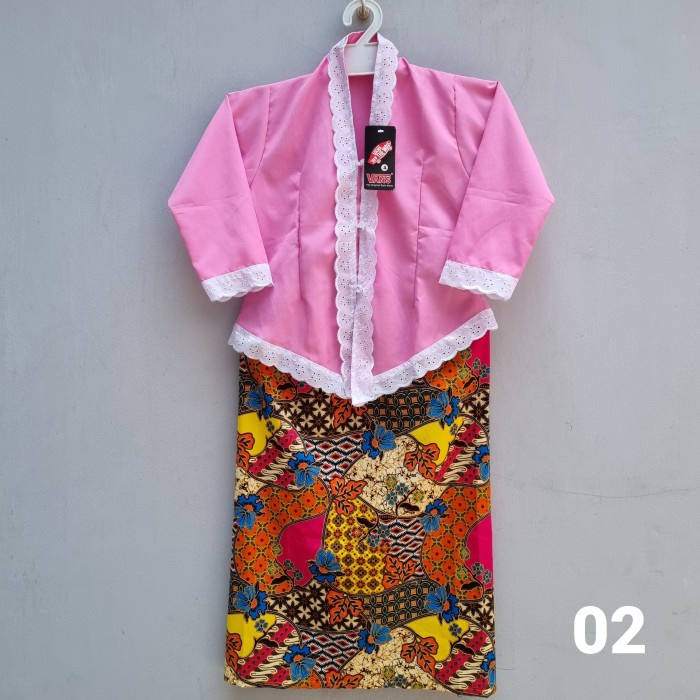 Setelan Kebaya Anak Paud SD /Kebaya Kartini /Kebaya Putih/ Size M