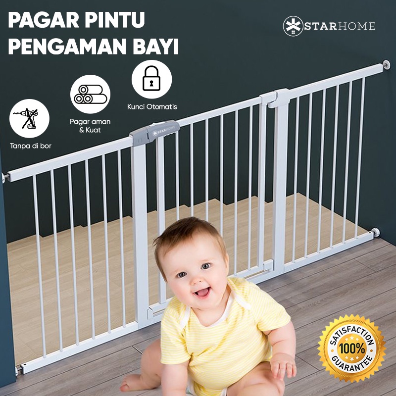 Pagar Bayi Pintu Pagar Pengaman Tangga Balkon StarHome Pembatas Tangga Dapur Kamar Mandi Baby Safety Gate Baby Gate