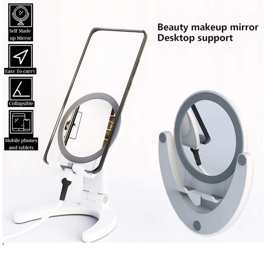 Phone Holder Desktop Stand Mobile Phone Mirror Beauty