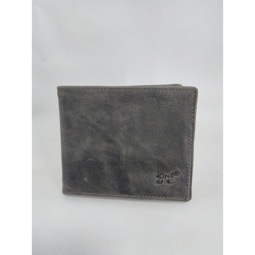 PROMO DOMPET MONT BLANC LIPAT PRIA KULIT WARNA ABU ABU - AGC955NNY