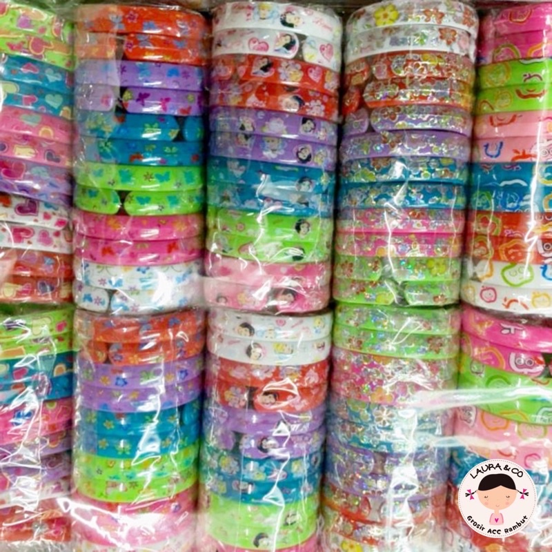 Gelang Anak Murah Motif Karakter 12pc Plastik Grosir Lusinan