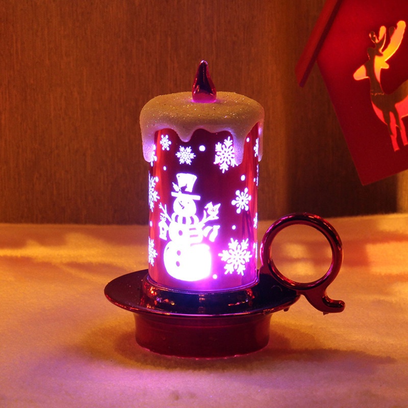 12 Pcs Lampu Malam LED Bentuk Santa Snowman Untuk Dekorasi Natal