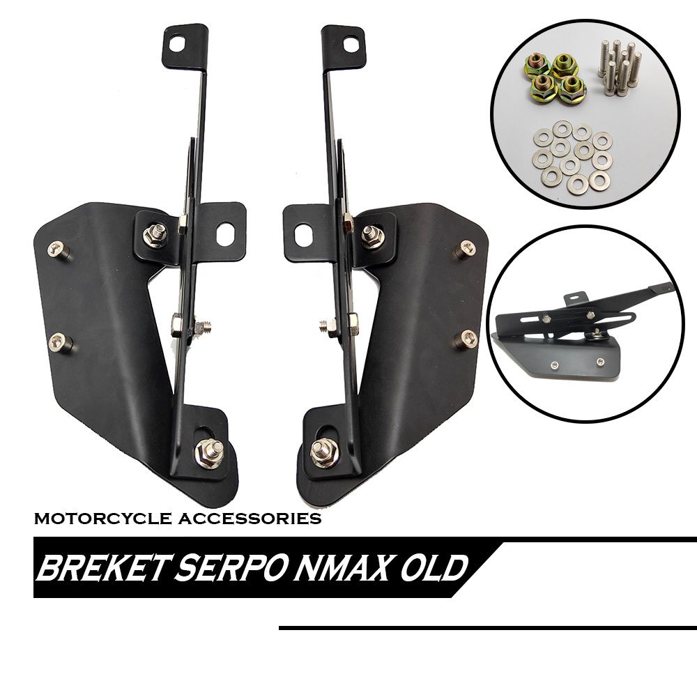 BREKET SERPO NMAX OLD TULANG SPION WINSIL WINSHIELD UNIVRSL MATH BLACK motor