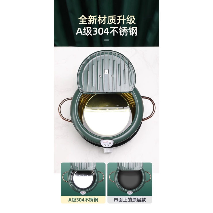 Deep Frying Pot 20 cm - Panci Penggorengan Stainless Steel Ala Jepang