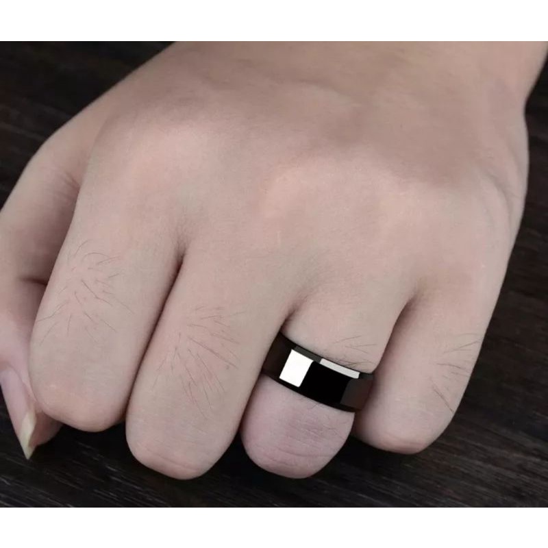 Cincin Titanium model oval warna hitam