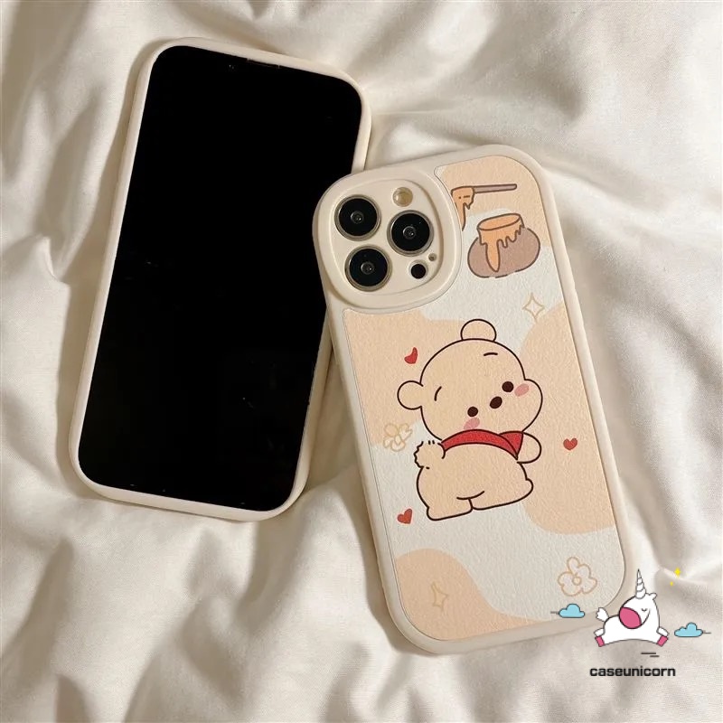 IPHONE Casing Handphone Couple Cocok Untuk Iphone11 12 14 13 Pro MAX 7plus XR 6 6s 78 Plus X XS MAX SE 2020motif Kartun Lucu Pochacco Winnie the Pooh Soft Back Cover