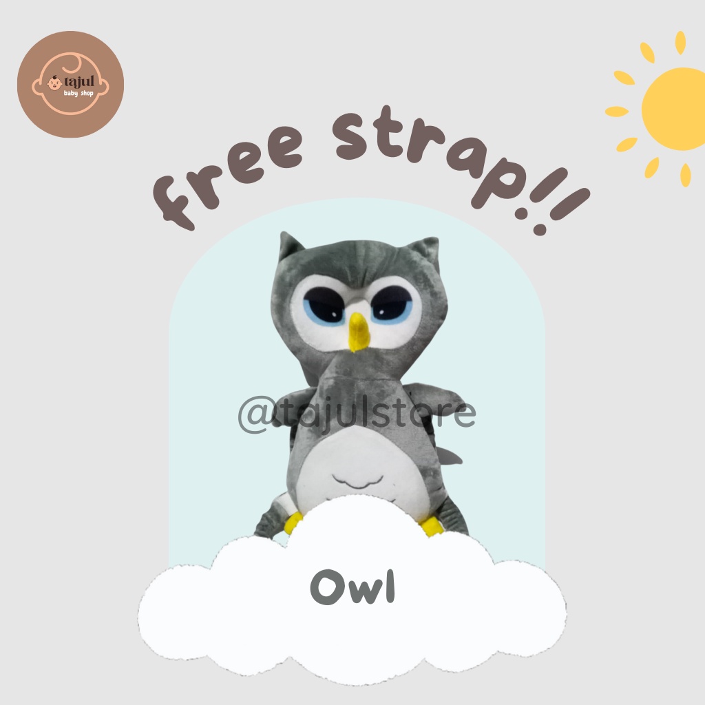 Bantal Pelindung Kepala Bayi Owl+Strap