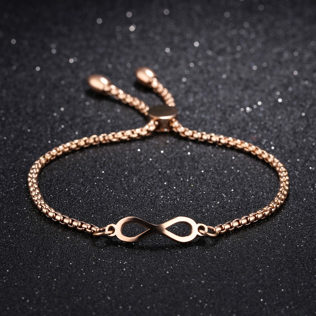 Gelang Infinity Aksesoris Titanium Korea Cocok Hadiah GK038 gold &amp; silver cocok hadiah