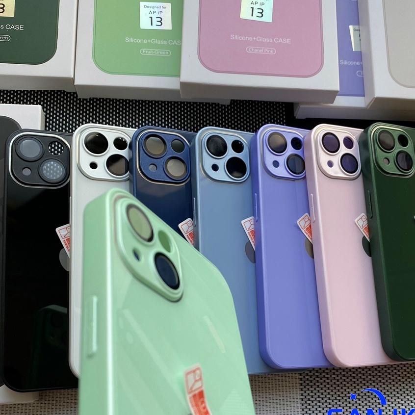 NEW !! FOR IPHONE CASE + LENS PROTECTION LIGHT GREEN LIGHT BLUE PUEPLE PINK BLACK (FOR IPHONE 11 PRO MAX 12 PRO MAX 13 PRO MAX CASING )