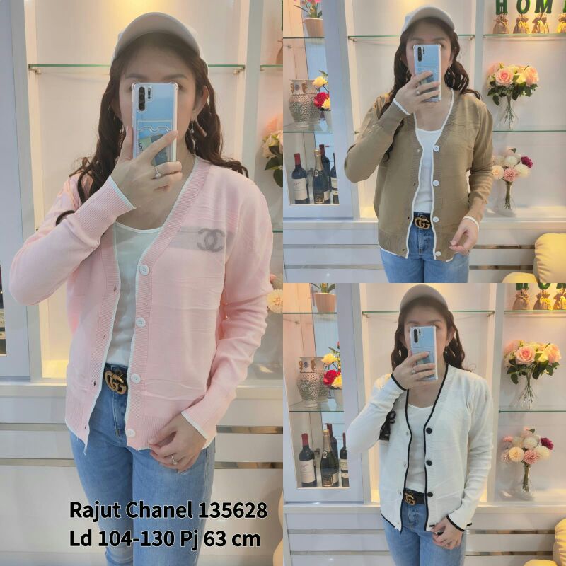 CARDIGAN RAJUT CHANEL PREMIUM TAG IMPORT 135628#