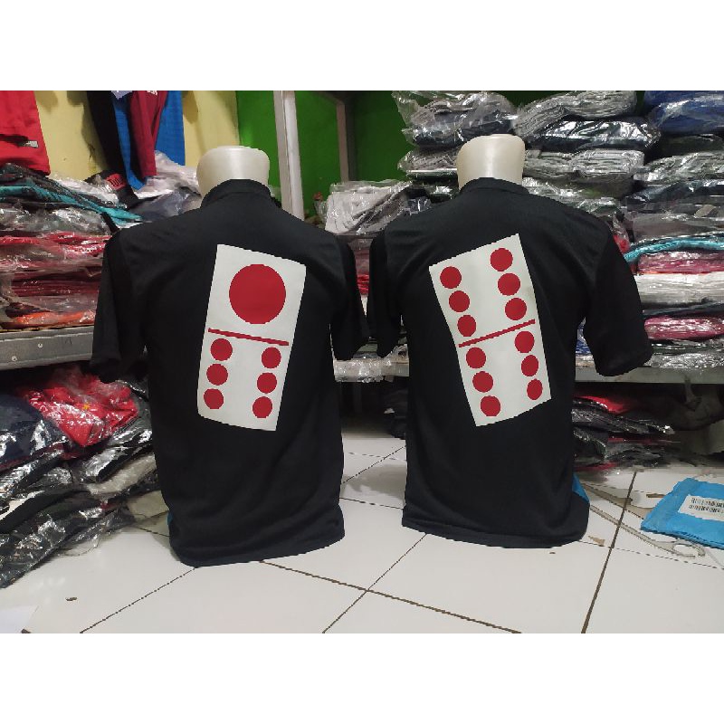 Baju T-shirt Kaos Domino Gaple bisa request nomor kartu - sablonkaos.id