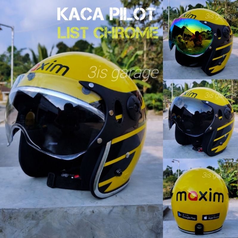 HELM MAXIM BOGO OJOL TERBARU KACA PILOT