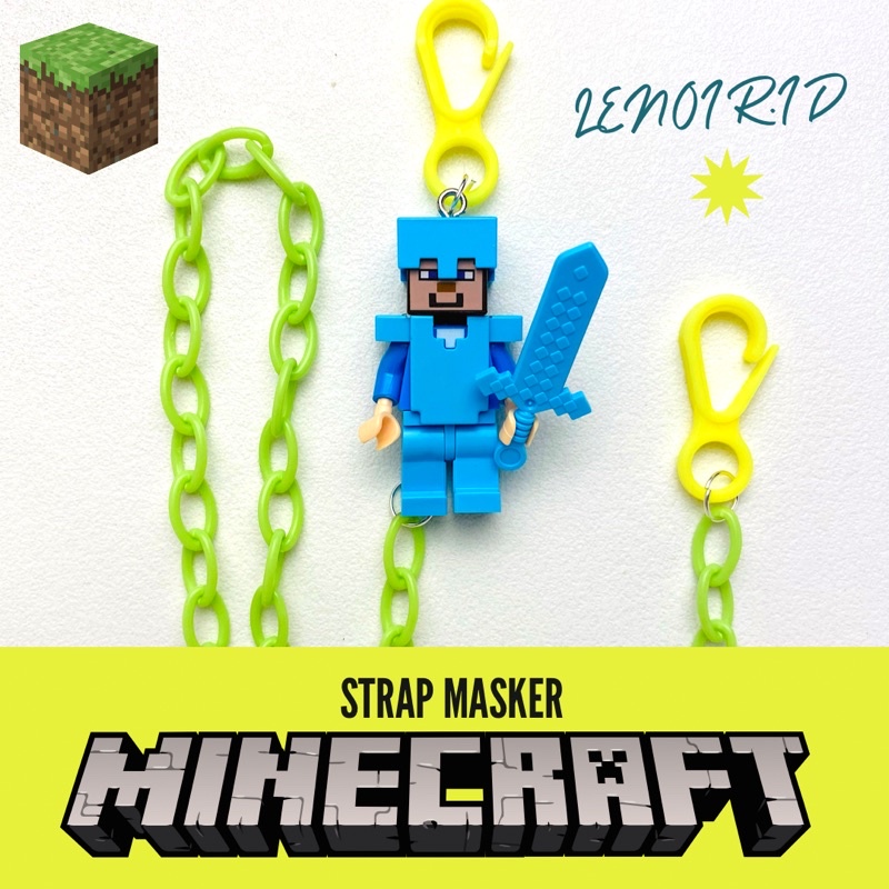 Strap tali Masker edisi LEGO MINECRAFT pria wanita anak