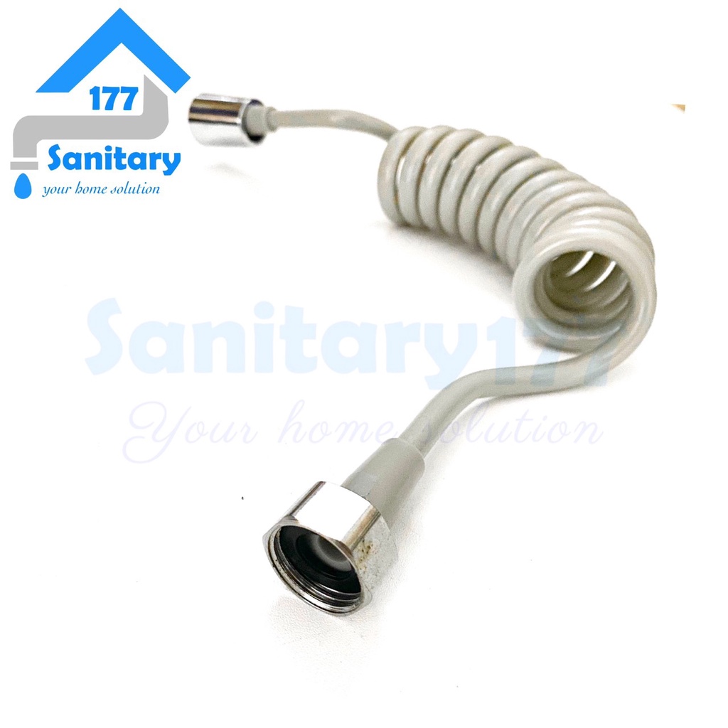 Selang shower Flexible telepon 150 cm ABU Grey- selang fleksibel mandi 1,5meter gun metal abu tua telephone spiral hose closet kloset semprotan mandi abu2