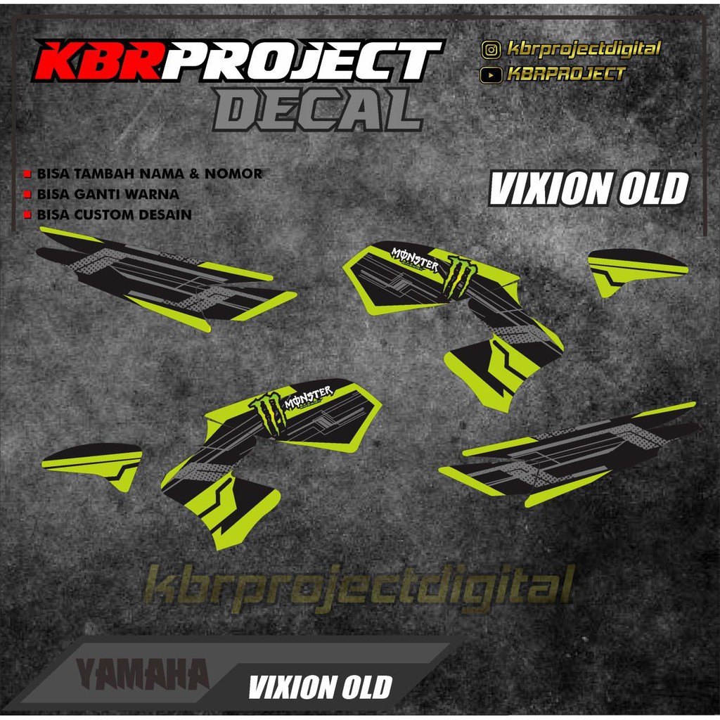 DECAL STICKER - DECAL VIXION OLD LIST MOTOR YAMAHA VIXION OLD STICKER VARIASI BISA CUSTOM