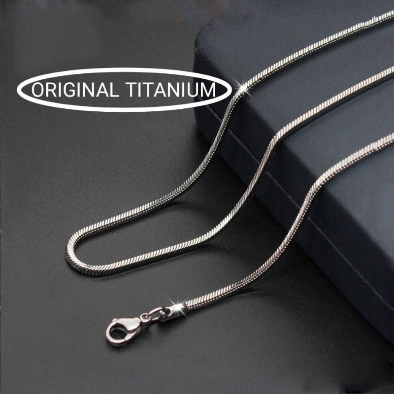 KALUNG TITANIUM SILVER KOTAK ANTI KARAT PANJANG 60CM