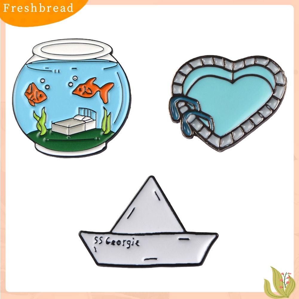 [ TERLARIS]Fishbowl Boat Heart Brooch Pin Denim Jacket Collar Backpack Badge Jewelry Gift