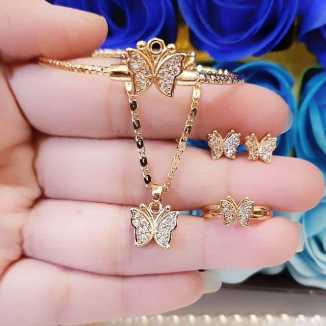 Xuping set perhiasan anak lapis emas 18k