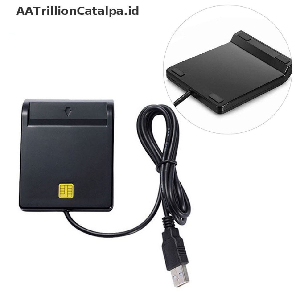 Aatrillioncatalpa Card Reader USB 2.0 Untuk ID Bank Elektronik SIM / CAC Card