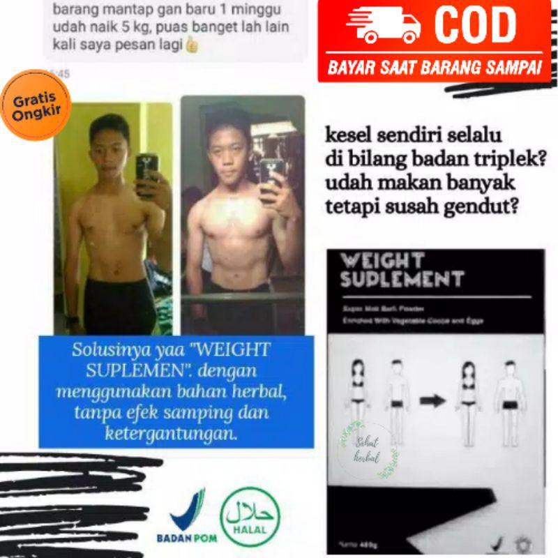 

Obat/Susu Penggemuk Badan BPOM Weight Protein