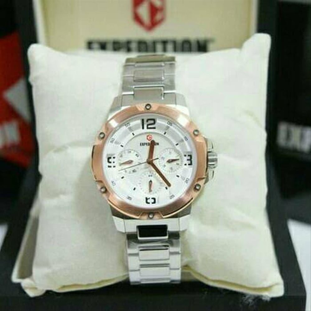 Promo JAM TANGAN WANITA CEWEK EXPEDITION E6689 SILVER ROSEGOLD ORIGINAL Murah