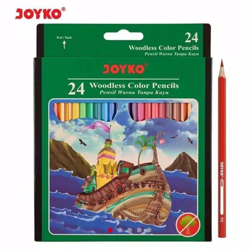 Pensil Warna 24 Warna Joyko panjang-1